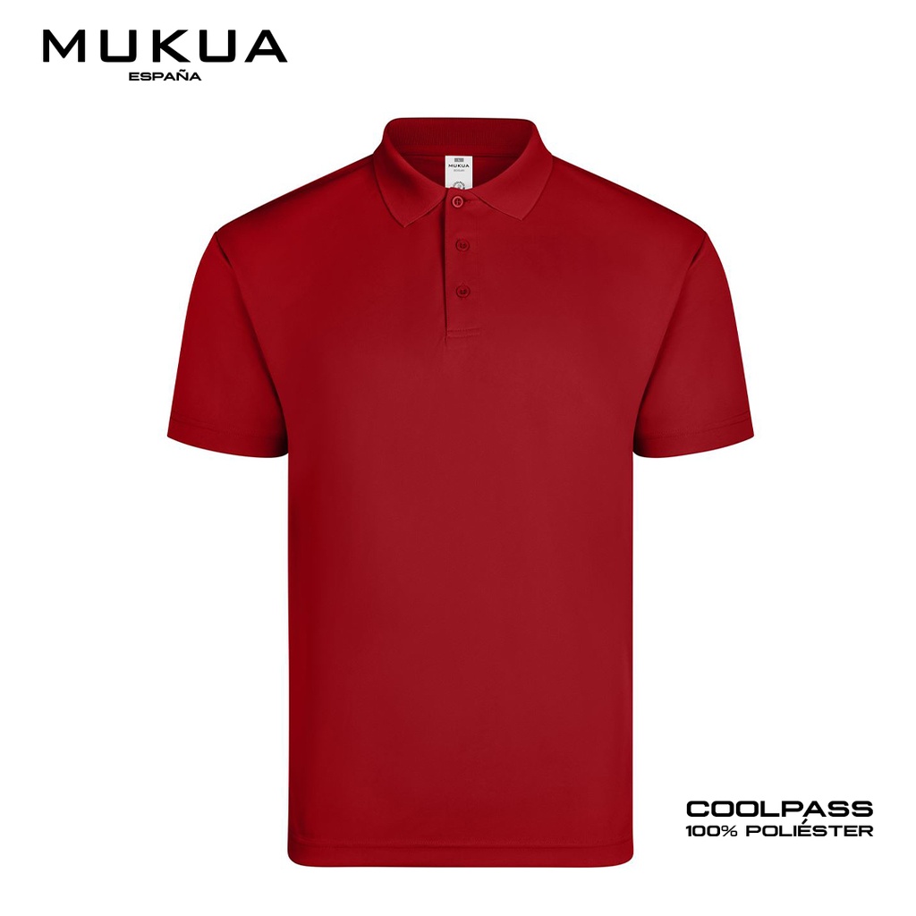 Camisa Tipo Polo Coolpass Mukua Unisex color Rojo